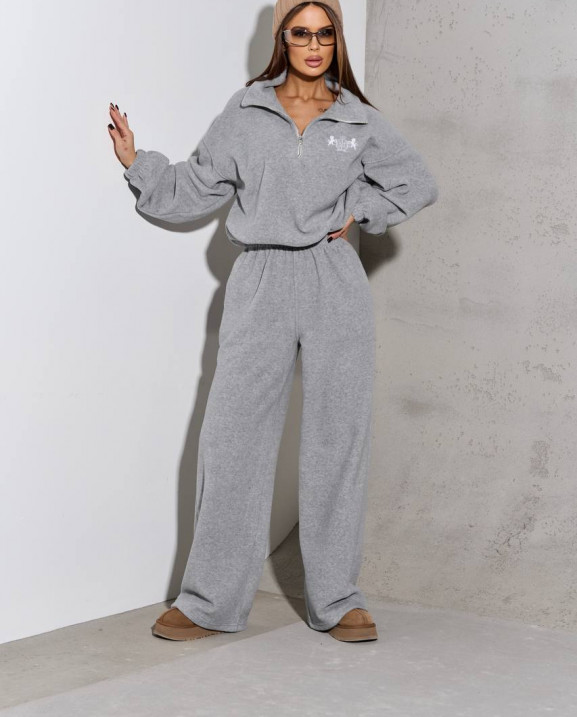 103 Спортивний костюм з поларфлісу на стойці з вишивкою